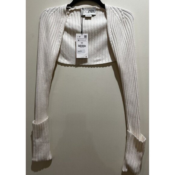 Zara Sweaters - NWT ~ Zara Long Seeve Open Sweater Cream Color ~ Size Medium